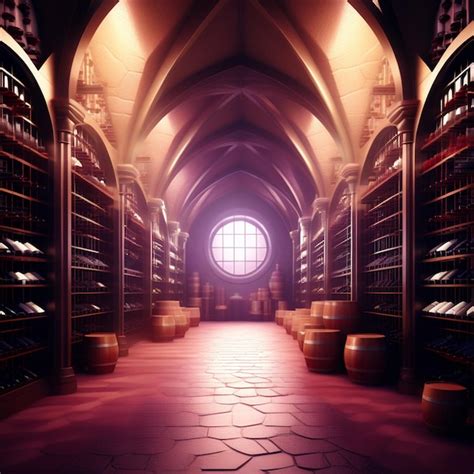 Premium Photo | Wine cellar interior with bottles of red and white wine on shelves