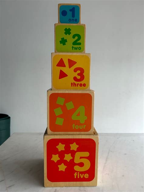 Wooden Stackable Blocks toy - alphabets, shapes, number, Hobbies & Toys, Toys & Games on Carousell