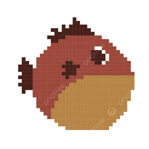 Puffers Fish Vector Design Images, Pixel Map Of Puffer Fish, Puffer Fish, Fish, Pixel Map PNG ...