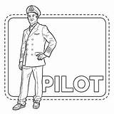 Pilot Airplane Job/Career/Occupations Coloring Book/Page By SCWorkspace sketch template