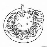 Spaghetti With Meatballs Coloring Page 28884 22826 sketch template