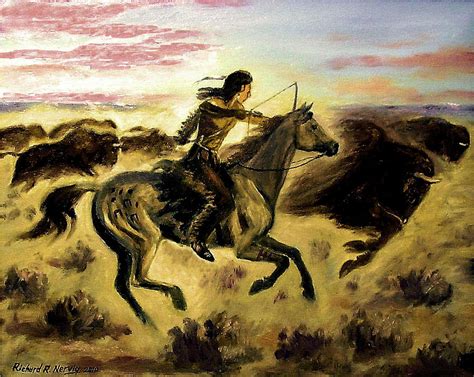 Kiowa Buffalo Hunter Painting by Richard Nervig