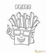 French Fries Coloring Page 02  Free sketch template