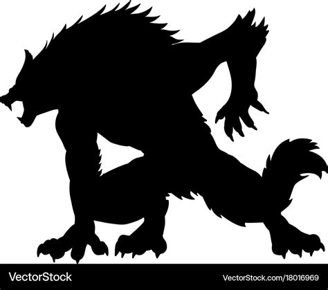 Werewolf silhouette ancient mythology fantasy Vector Image