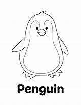 Penguin Coloring Page  Little Bee Family sketch template