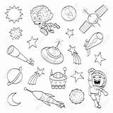 Trippy Space Rocket And Planets Coloring Page Free sketch template
