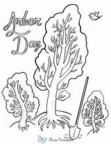 Printable Arbor Day Coloring Page sketch template