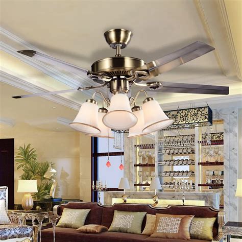 Modern Ceiling Fan Light For Living Room Restaurant Bedroom Lights ceiling fan crystal ceiling ...