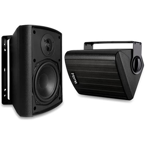 iHOME 5.25 Inch Bluetooth Waterproof Wall Mounted Speaker Pair - Black ...