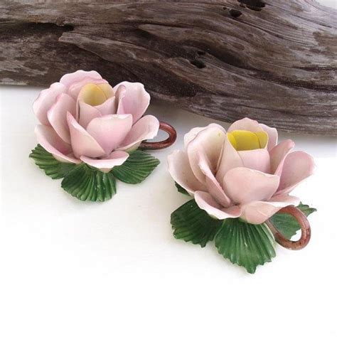 Vintage Rose Candle Holder Candlesticks Pink Roses Taper | Etsy | Porcelain flowers, Ceramic ...