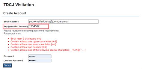 TDCJ Visitation Application Access Instructions