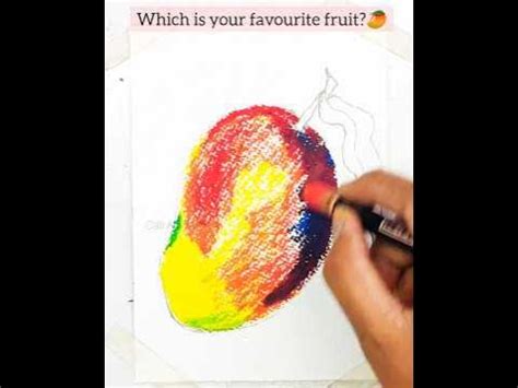 How to draw realistic Mango 🥭🥭 Drawing#shorts #howtodraw #oilpastel # ...