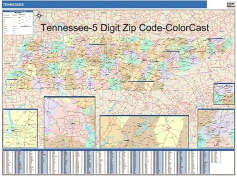 Tennessee Zip Code Map from OnlyGlobes.com