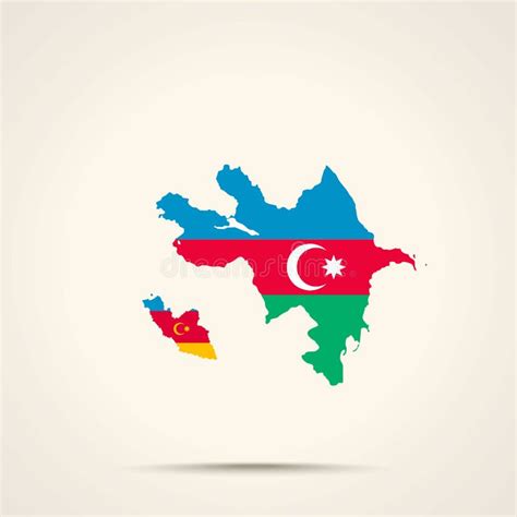 Map of Azerbaijan in Azerbaijan Flag Colors Stock Vector - Illustration ...