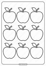 Simple Apple Outline Coloring Page sketch template