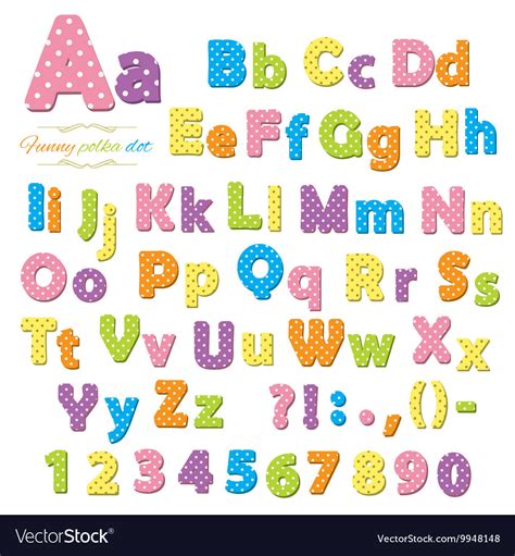 Polka dot font Royalty Free Vector Image - VectorStock