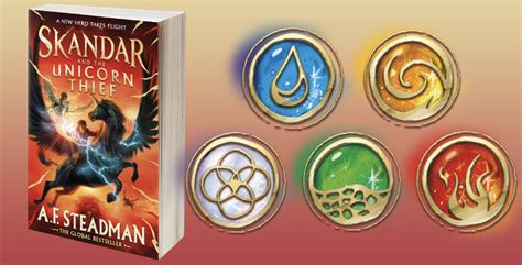 Win Skandar and The Unicorn Thief Book and Badges