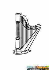 Harp Coloring Pages sketch template