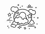 Sky Coloring Sheet  Page sketch template