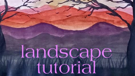 easy sunset landscape tutorial - FlowArts.org