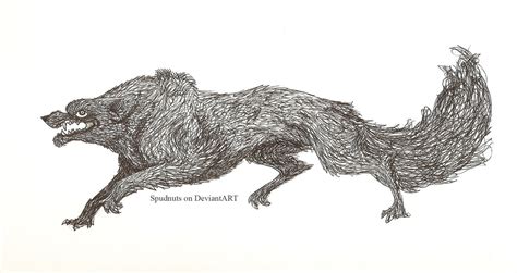 Evil Wolf Pen Drawing by Spudnuts on DeviantArt