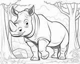Rhino Coloring Pages sketch template