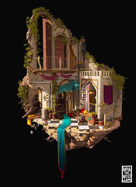 Market Diorama, Anya Elvidge | Game concept art, Environmental art, Isometric art