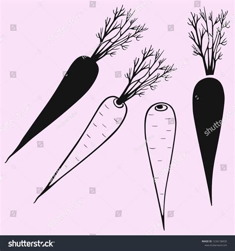 Carrot Vector Silhouette Isolated Stock Vector (Royalty Free ...