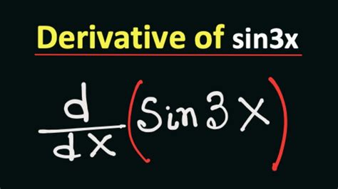 Derivative of sin3x || sin3x Derivative || Differentiate sin3x w.r.t. x - YouTube