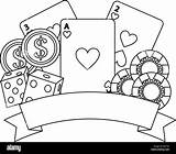 Poker Chip Coloring Pages 2025 sketch template