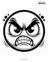 Angry Emoji Coloring Page  Super Fun sketch template