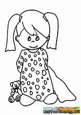 Girl In Pajamas Coloring Page Coloring Pages sketch template