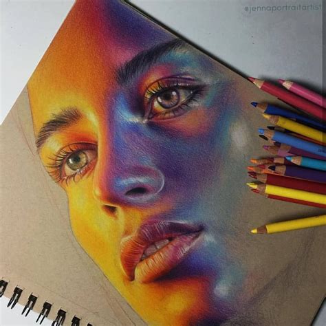 Drawing, portrait, colored pencil, colour pencils | Colorful portrait drawing, Prismacolor art ...