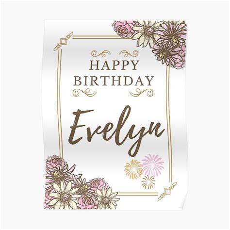 "Happy Birthday Evelyn | Happy Birthday Card For Evelyn" Poster for ...