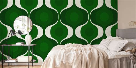 Green Retro 70s Fashion wallpaper | Happywall