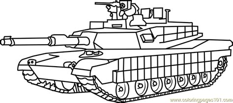 M1 Abrams Army Tank Coloring Page for Kids - Free Tanks Printable ...