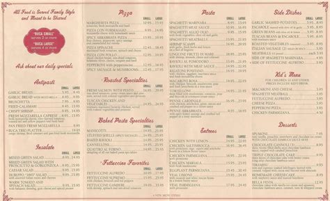 Buca di Beppo Menu, Menu for Buca di Beppo, Miami Lakes, Miami - Urbanspoon/Zomato