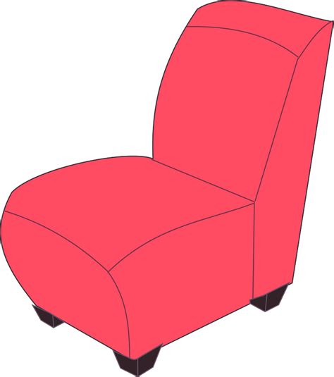 Red Armless Chair clipart. Free download transparent .PNG | Creazilla