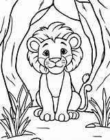 Lion den In Savanna coloring Page sketch template