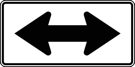 Two-Direction Large Arrow, Black and White | ClipArt ETC