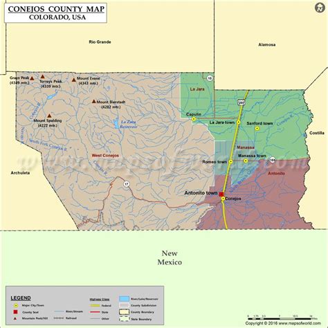 Conejos County Map, Colorado | County map, Colorado map, Colorado