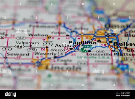 Ashland Nebraska USA Shown on a Geography map or Road map Stock Photo - Alamy