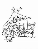 Coloring Page Of Nativity sketch template