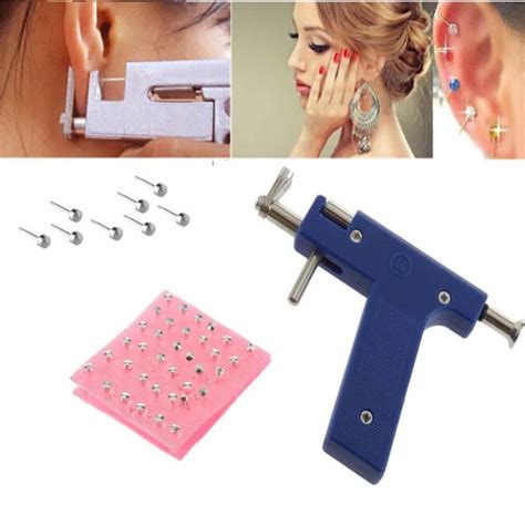 Professional Iron Ear Piercing Gun Ear Nose Navel Body Piercing Gun 72pcs Studs Tool Kit Set For ...