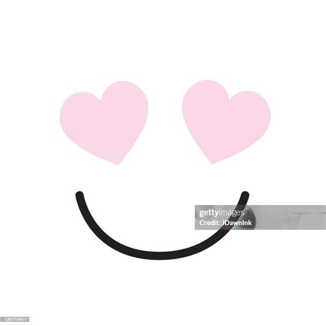 Cute Social Media Emoji Smiling Face With Hearteyes On White Background ...