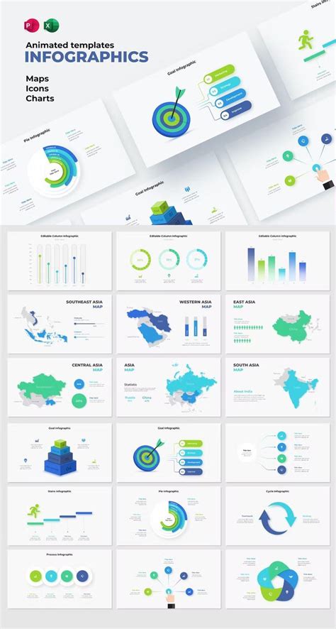 Infographics Solutions Animated PowerPoint Prsentation Template - 31 slides are fully animated ...