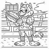 Premium Vector  American Football Wolf Mascot Coloring Page sketch template