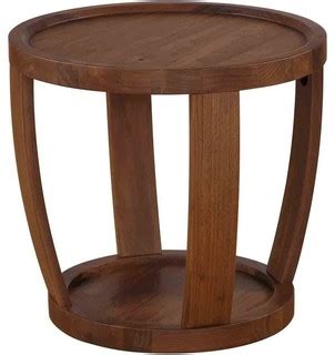 Dylan Round End Table Rustic, Walnut - Rustic - Side Tables And End Tables - by GreatFurnitureDeal