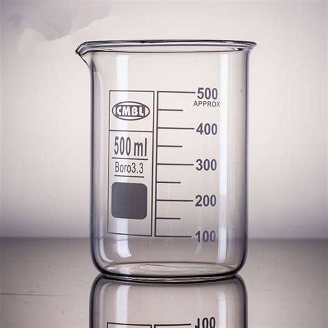 500ml Glass Beaker 3.3 Borosilicate Glass Lab Glassware Low Form Clear ...
