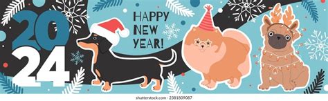 Dog New Year 2024: Over 2,273 Royalty-Free Licensable Stock Vectors ...